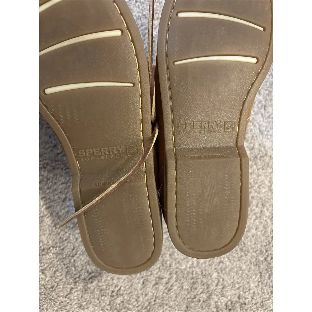 Sperry Mens Top Sider Shoes Size 11.5S Tan & Brown Defender 2 Eye Tie Leather Up